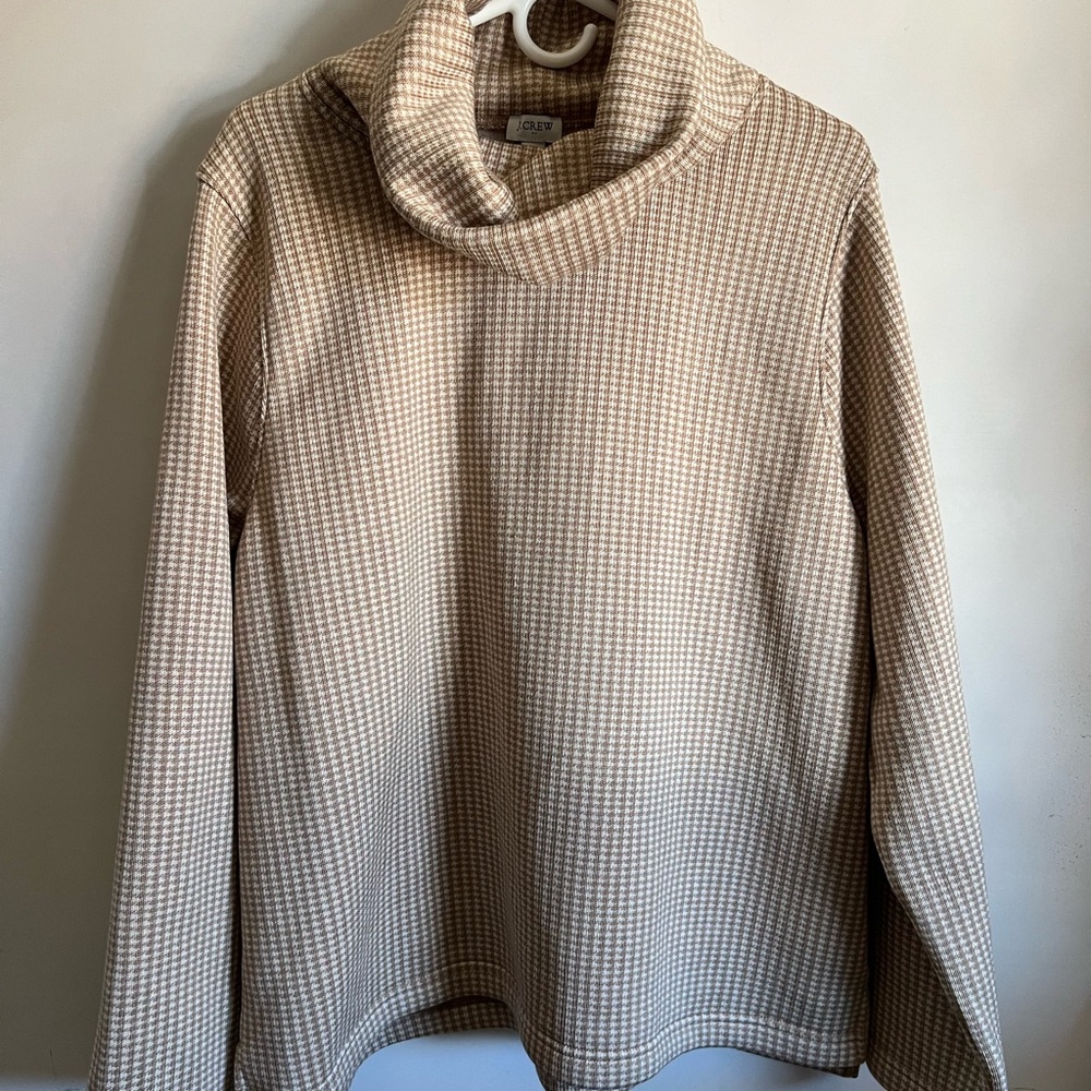J. Crew Beige Houndstooth Sweater